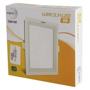 WIPRO GARNET WAVE 6W LED SQUARE SLIM PANEL 4000K WIPRO | Model: D720640/DH20640