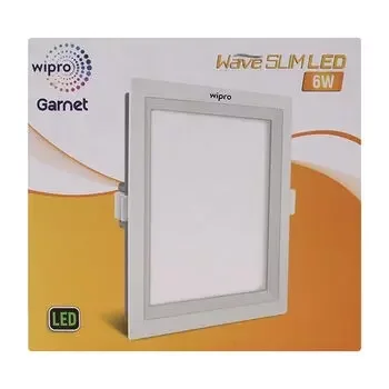 WIPRO GARNET WAVE 6W LED SQUARE SLIM PANEL COOL DAY LIGHT WIPRO | Model: D720660/DH20660