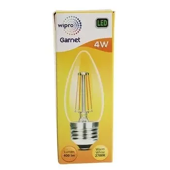 WIPRO GARNET FILAMENT CANDLE LED WHITE 2700K E27 4W WIPRO | Model: N42002