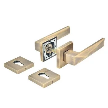 YALE SOLID BRASS LEVER HANDLE YPBL -807 WITH ESCUTCHEONS, AB LEVER HANDLES YALE Model: YPBL-807-AB