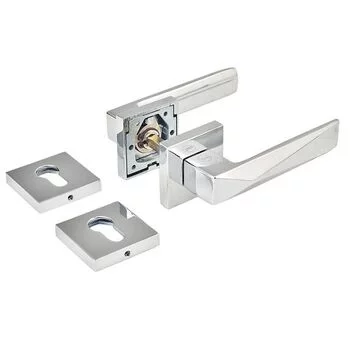 YALE SOLID BRASS LEVER HANDLE YPBL -807 WITH ESCUTCHEONS, CP LEVER HANDLES YALE Model: YPBL-807-CP