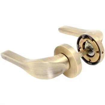 YALE SOLID BRASS LEVER HANDLE YPBL-801 WITH A PAIR OF ESCUTCHEON (AB) LEVER H YALE Model: YPBL-801-AB