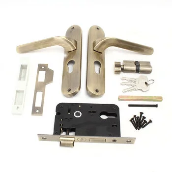 YALE MORTISE COMBO SET WITH 8IN BP 60MM CYLINDER TT WITH 50MM C/C 50MM// BS LOCK BODY AB LEVER HANDLES YALE Model: YMC512-8P-60MM-5050-TT-AB