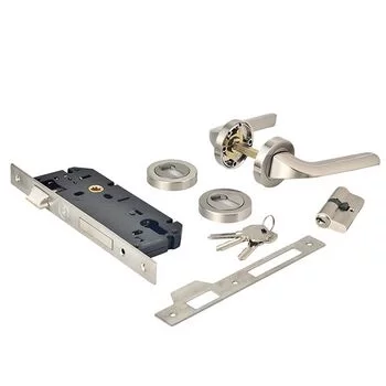 YALE MORTISE COMBO SET ROSE ESCUTCHEONS 60MM CYLINDER DC WITH 85MM C/C// 45MM BS L YMC512 LEVER HANDLES YALE Model: YMC512-RE-60MM-8545-DC-SS