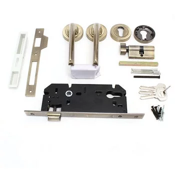 YALE MORTISE COMBO SET ROSE ESCUTCHEONS 60MM CYLINDER TT WITH 85MM C/C// 45MM BS L YMC512 LEVER HANDLES YALE Model: YMC512-RE-60MM-8545-TT-AB