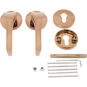 YALE YALE PREMIUM PVD BRASS LEVER HANDLE WITH ROSE/ESCUTCHEONS, ROSE/ GOLD YP YALE Model: YPVL-901-RG