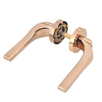 YALE YALE PREMIUM PVD BRASS LEVER HANDLE WITH ROSE/ESCUTCHEONS, ROSE/ GOLD YP YALE Model: YPVL-901-RG