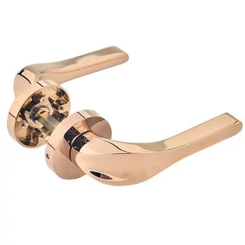 YALE YALE PREMIUM PVD BRASS LEVER HANDLE WITH ROSE/ESCUTCHEONS, ROSE/ GOLD YP YALE Model: YPVL-901-RG