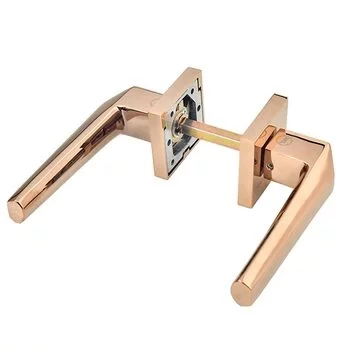 YALE YALE PREMIUM PVD BRASS LEVER HANDLE WITH ROSE/ESCUTCHEONS, ROSE/ GOLD YP YALE Model: YPVL-904-RG