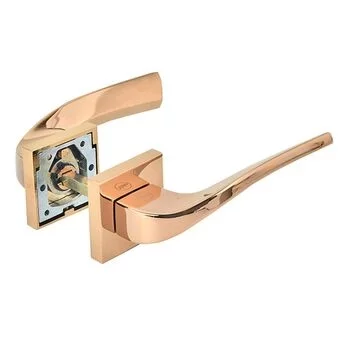 YALE YALE PREMIUM PVD BRASS LEVER HANDLE WITH ROSE/ESCUTCHEONS, ROSE/ GOLD YP YALE Model: YPVL-909-RG