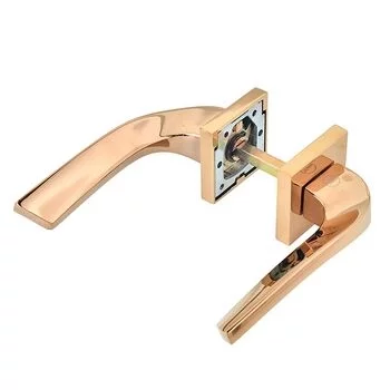 YALE YALE PREMIUM PVD BRASS LEVER HANDLE WITH ROSE/ESCUTCHEONS, ROSE/ GOLD YP YALE Model: YPVL-909-RG