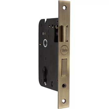 YALE MORTISE COMBO SET WITH 8IN BP 60MM CYLINDER TT WITH 50MM C/C 50MM// BS LOCK BODY AB LEVER HANDLES YALE Model: YMC501-8P-60MM-5050-TT-AB