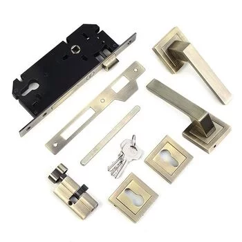 YALE MORTISE COMBO SET ROSE ESCUTCHEONS 60MM CYLINDER TT WITH 85MM C/C// 45MM BS L YMC501 LEVER HANDLES YALE Model: YMC501-RE-60MM-8545-TT-AB