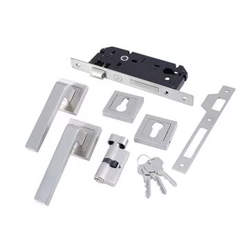 YALE MORTISE COMBO SET ROSE ESCUTCHEONS 60MM CYLINDER TT WITH 85MM C/C// 45MM BS L YMC503 LEVER HANDLES YALE Model: YMC503-RE-60MM-8545-TT-SS