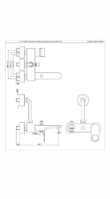 Single Lever Wall Mixer 3-In-1 System | Model : ORP-CHR-10125PM