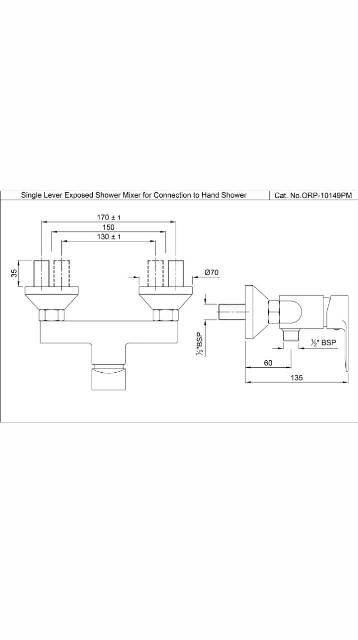 Single Lever Exposed Shower Mixer | Model : ORP-CHR-10149PM