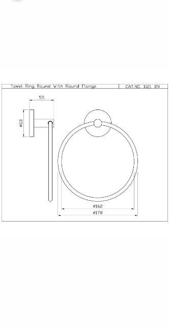 Towel Ring Round With Round Flange | Model : ACN-GRF-1121BN