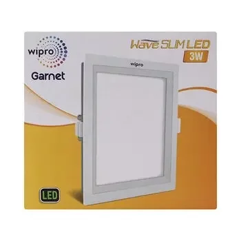 WIPRO GARNET WAVE 3W LED SQUARE SLIM PANEL COOL DAY LIGHT WIPRO | Model: D720360/DH20360