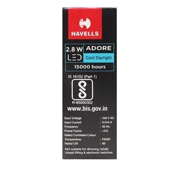 HAVELLS LED ADORE E14 CANDLE LAMP COOL DAY LIGHT 2.8W HAVELLS | Model: LHLDEUOCML8R2X8