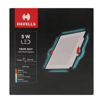 HAVELLS LED TRIM NXT PANEL 5W SQ WARM WHITE LHLDDCXNME8P005 HAVELLS | Model: LHLDDCXNME8P005