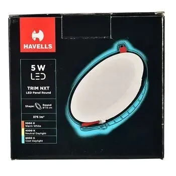 HAVELLS LED TRIM NXT PANEL 5W SQ WARM WHITE LHLDDCXNME8P005 HAVELLS | Model: LHLDDCXNME8P005