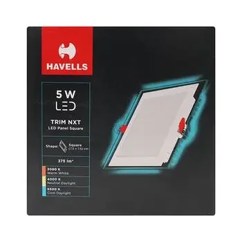 HAVELLS LED TRIM NXT PANEL 5W SQ NORMAL WHITE LHEBLEPDPVNW005 HAVELLS | Model: LHEBLEPDPVNW005