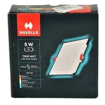 HAVELLS LED TRIM NXT PANEL 5W SQ NORMAL WHITE LHEBLEPDPVNW005 HAVELLS | Model: LHEBLEPDPVNW005