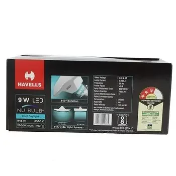 HAVELLS NU PLUS BULB B22 4 STAR COOL DAY LIGHT 9W HAVELLS | Model: LHLDEUECNL8R009