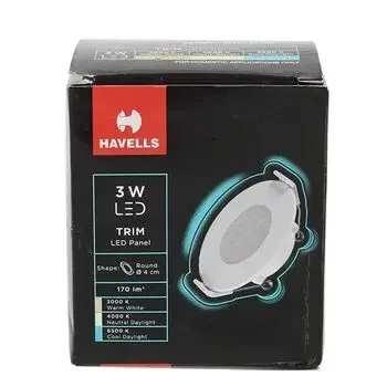 HAVELLS LED TRIM 3W JUNCTION BOX 3K HAVELLS |Model: LHEBAKP5IZ1W003