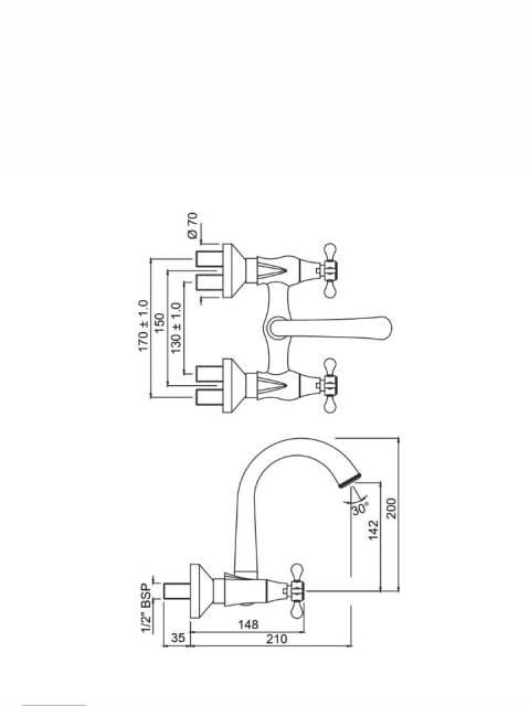 Sink Mixer With Short Swinging Spout | Model : QQP-CHR-7307PM