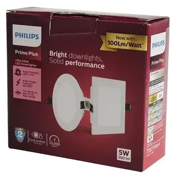 PHILIPS SQUARE ASTRA PRIME PLUS ULTRAGLOW LED PANEL & DOWNLIGHT NEW 5W PHILIPS | Model: 929002627501