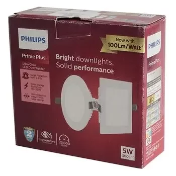 HILIPS SQUARE ASTRA PRIME PLUS ULTRAGLOW LED PANEL & DOWNLIGHT COOL DAY LIGHT 5W PHILIPS | Model: 929002627601