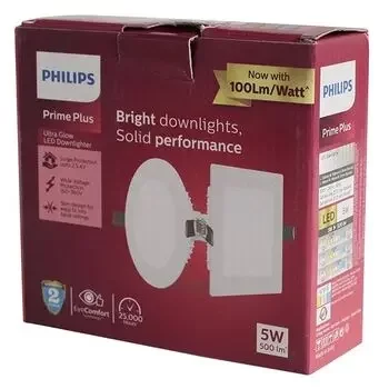 PHILIPS SQUARE ASTRA PRIME PLUS ULTRAGLOW LED PANEL & DOWNLIGHT WARM WHITE 5W PHILIPS | Model: 929002627401