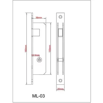 IPSA CROSTAINLESS STEEL KEY LOCK BODY SLIDING STAINLESS STEEL ML03 IPSA | Model: 6014