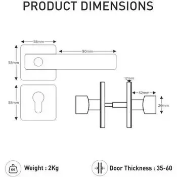 OZONE DIGITAL DOOR LOCK-TRINITY SERIES OZONE | Model: OZ-FDL-22 RBL STD BLACK/SC