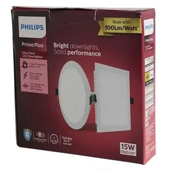 PHILIPS SQUARE ASTRA PRIME PLUS ULTRAGLOW LED PANEL & DOWNLIGHT WARM WHITE 15W PHILIPS | Model: 929002629201