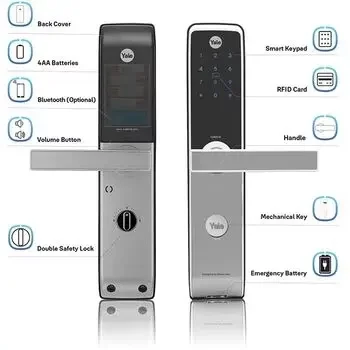 YALE RFID DIGITAL DOOR LOCK WITH 60 MM BACKSET YALE | Model: YDM3115+ S(60MM) / YDM 3115 AV