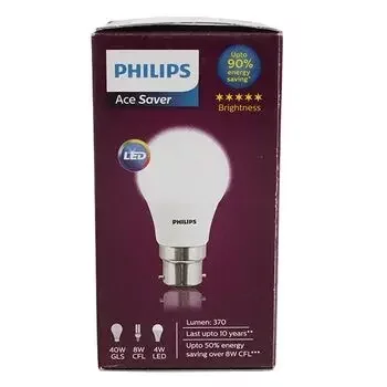 PHILIPS ACE SAVER 350 LUMEN WARM WHITE B22 P45 4W PHILIPS | Model: 929001254813