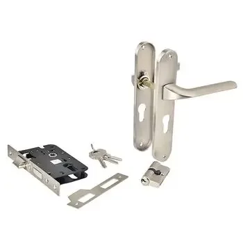 YALE MORTISE COMBO SET WITH 8IN BP 60MM CYLINDER DC WITH 50MM C/C 50MM// BS LOCK BODY STAINLESS STEEL LEVER HANDLES YALE | Model: YMC512-8P-60MM-5050-DC-SS