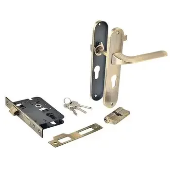 YALE MORTISE COMBO SET WITH 8IN BP 60MM CYLINDER DC WITH 50MM C/C 50MM// BS LOCK BODY AB LEVER HANDLES YALE | Model: YMC512-8P-60MM-5050-DC-AB