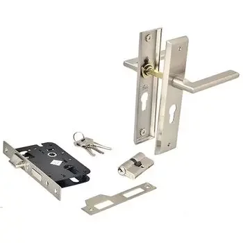 YALE MORTISE COMBO SET WITH 8IN BP 60MM CYLINDER DC WITH 50MM C/C 50MM// BS LOCK BODY STAINLESS STEEL LEVER HANDLES YALE | Model: YMC502-8P-60MM-5050-DC-SS