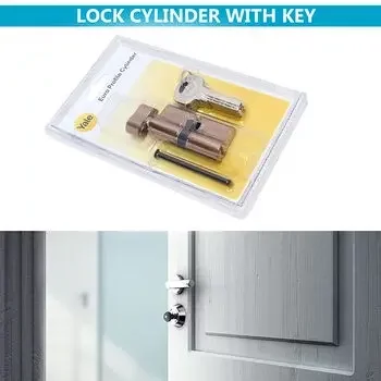 YALE 60MM CYLINDER WITH INSIDE THUMBTURN AND OUTSIDE KEY, PVD RG WITH DIMPLED KEY YALE | Model: 60 MM TT PRG DK-S