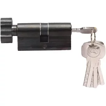 YALE 60MM CYLINDER WITH INSIDE THUMBTURN AND OUTSIDE KEY, PVD BM WITH DIMPLED KEY YALE | Model: 60 MM TT PBM DK-S