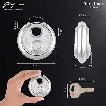 GODREJ PAD LOCK 70MM DURALOCK ULTRA XL+ (3 KEYS) GODREJ | Model: 4066