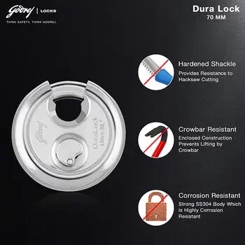 GODREJ PAD LOCK 70MM DURALOCK ULTRA XL+ (3 KEYS) GODREJ | Model: 4066