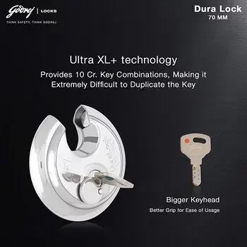 GODREJ PAD LOCK 70MM DURALOCK ULTRA XL+ (3 KEYS) GODREJ | Model: 4066