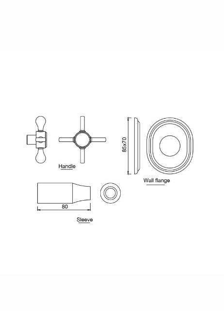 Exposed Part Kit Of Concealed Stop Cock & Flush Cock | Model : QQP-GRF-7083KPM