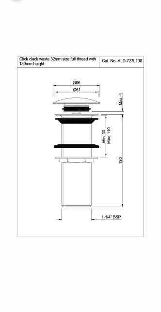 Click Clack Waste | Model : ALD-CHR-727L130